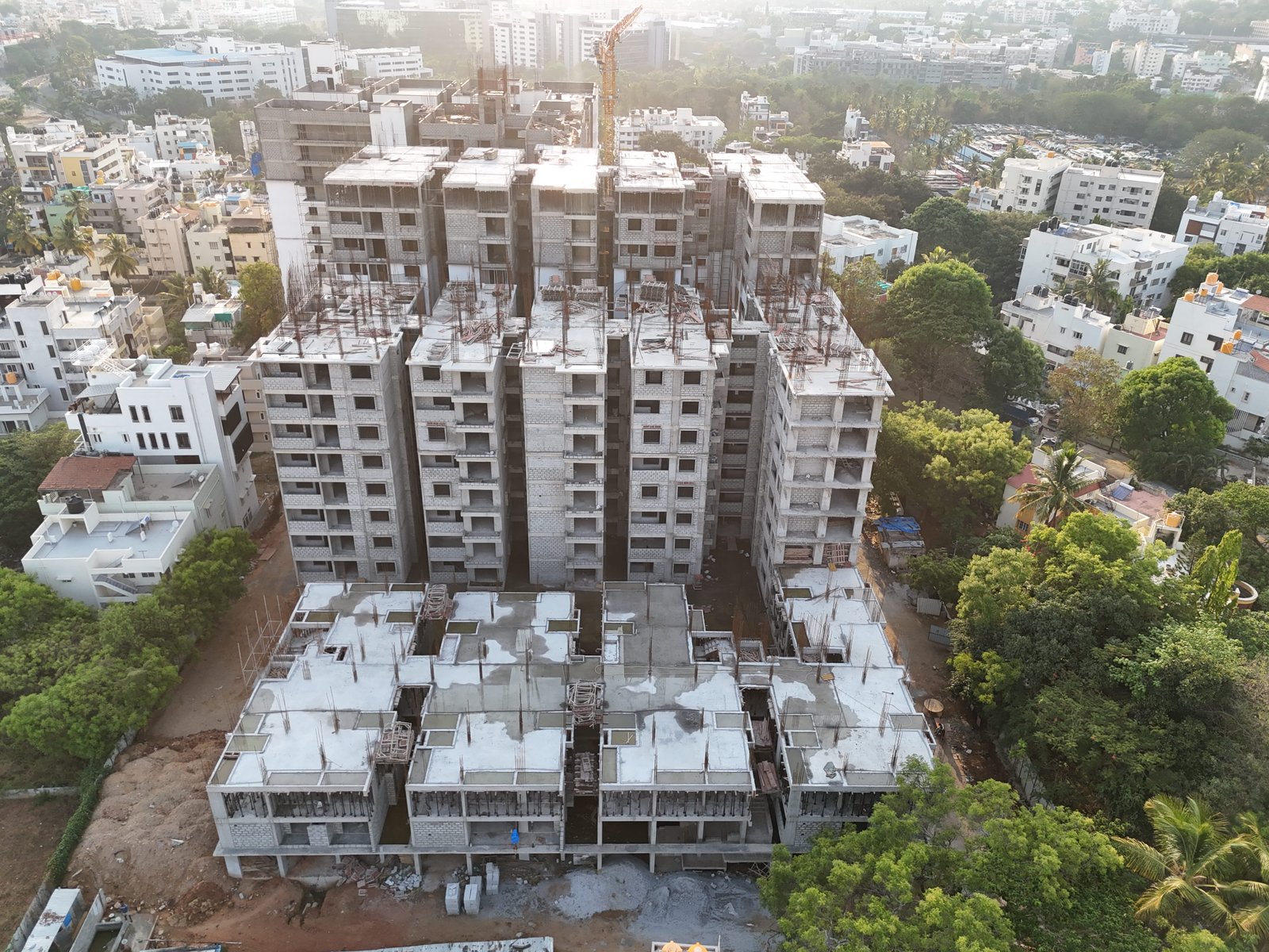 Elegant Tranquility Construction Progress - Internal brickwork and masonry on site in RR nagar, South Bangalore